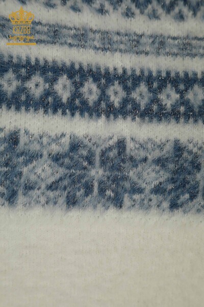 Wholesale Women's Knitwear Sweater Angora Patterned Ecru - 30681 | KAZEE - Thumbnail