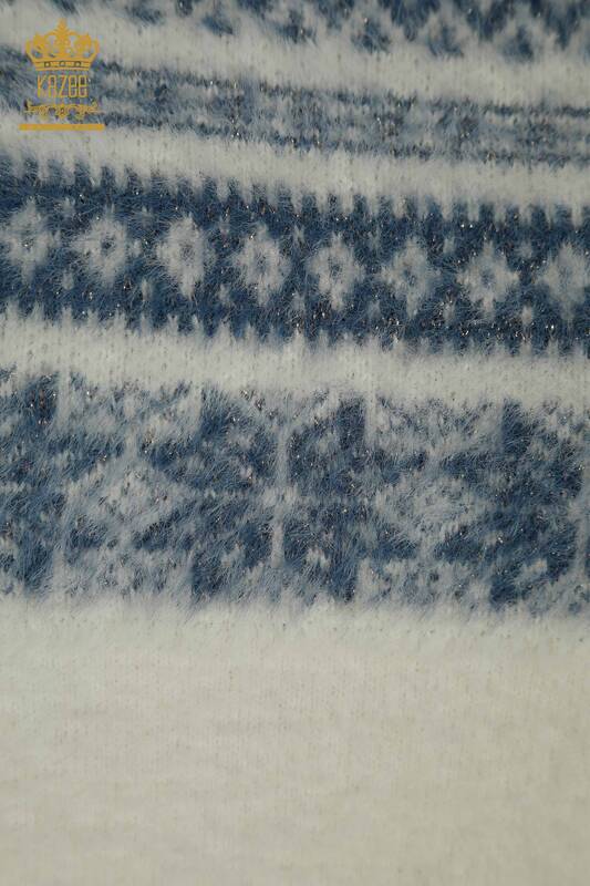 Wholesale Women's Knitwear Sweater Angora Patterned Ecru - 30681 | KAZEE