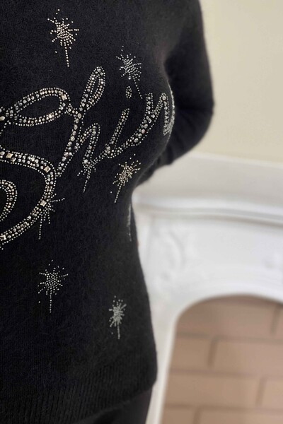 Wholesale Women's Knitwear Sweater Angora Patterned Turtleneck - 18798 | KAZEE - Thumbnail