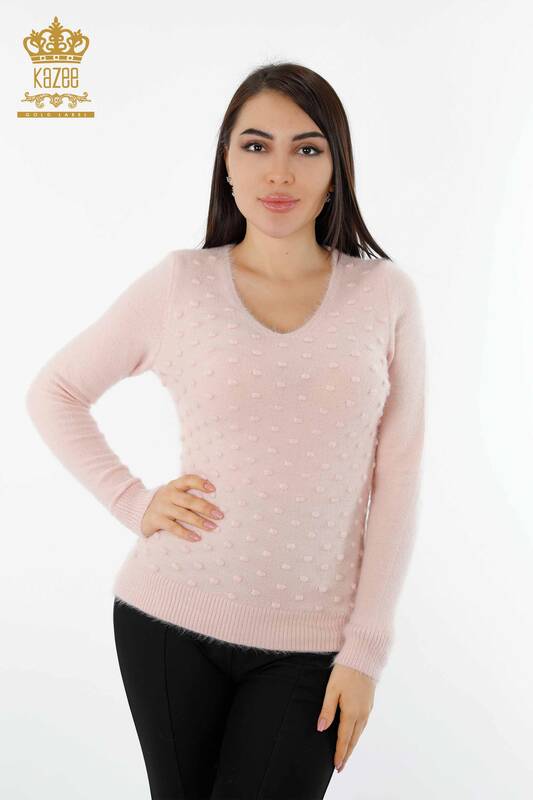 Wholesale Women's Knitwear Sweater Angora Powder - 18474 | KAZEE