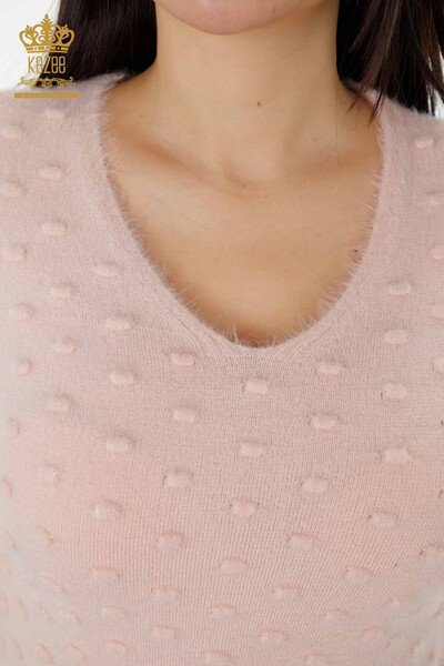Wholesale Women's Knitwear Sweater Angora Powder - 18474 | KAZEE - Thumbnail