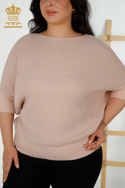 Wholesale Women's Knitwear Sweater - Angora - Powder - 30293 | KAZEE - Thumbnail