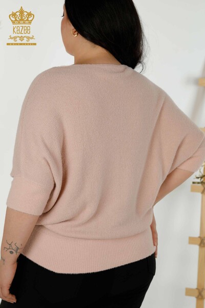 Wholesale Women's Knitwear Sweater - Angora - Powder - 30293 | KAZEE - Thumbnail