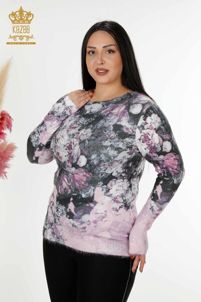 Wholesale Women's Knitwear Sweater Angora Powder - 40001 | KAZEE - Thumbnail