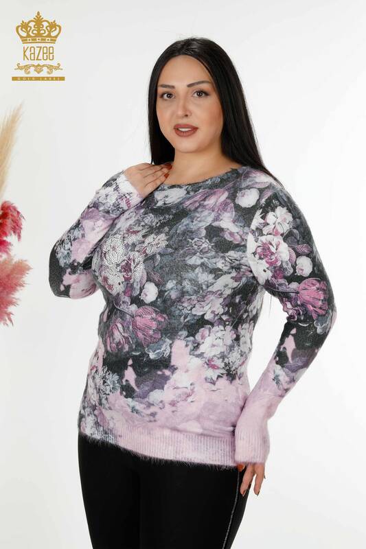 Wholesale Women's Knitwear Sweater Angora Powder - 40001 | KAZEE