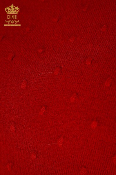 Wholesale Women's Knitwear Sweater Angora Red - 18719 | KAZEE - Thumbnail