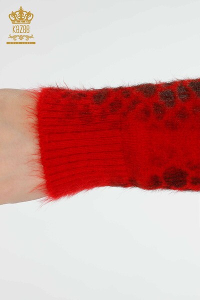 Wholesale Women's Knitwear Sweater Angora Red - 18982 | KAZEE - Thumbnail