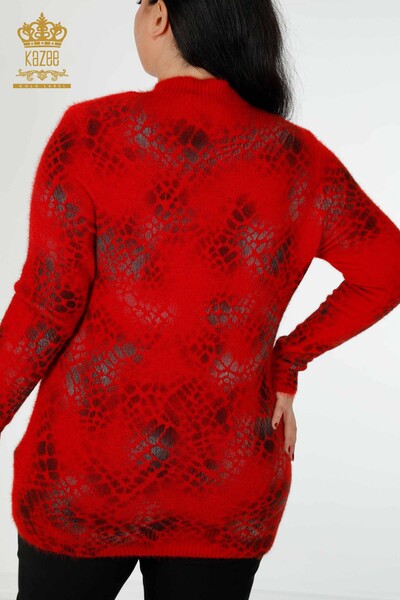 Wholesale Women's Knitwear Sweater Angora Red - 18982 | KAZEE - Thumbnail