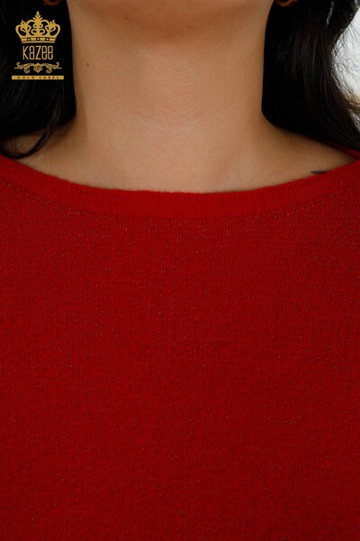 Wholesale Women's Knitwear Sweater - Angora - Red - 30293 | KAZEE - Thumbnail
