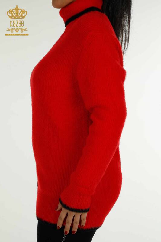 Wholesale Women's Knitwear Sweater Angora Red - 30646 | KAZEE
