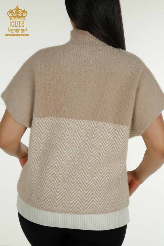 Wholesale Women's Knitwear Sweater Angora Two Colors Beige Ecru - 30187 | KAZEE