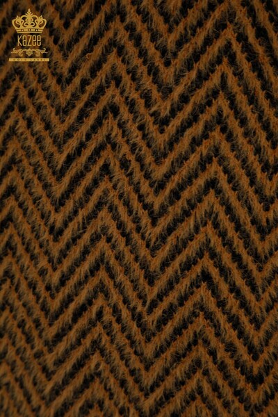Wholesale Women's Knitwear Sweater Angora Two Color Brown Black - 30187 | KAZEE - Thumbnail