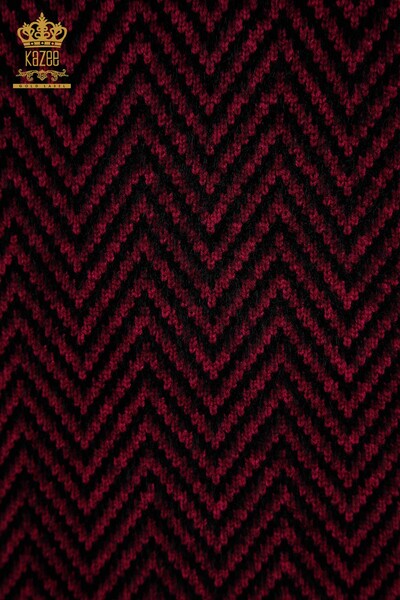 Wholesale Women's Knitwear Sweater Angora Two Color Fuchsia Black - 30187 | KAZEE - Thumbnail