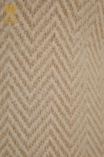 Wholesale Women's Knitwear Sweater Angora Two Color Powder Beige - 30187 | KAZEE - Thumbnail