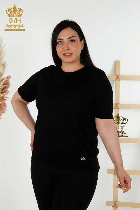 Wholesale Women's Knitwear Sweater Basic American Model Black - 16271| KAZEE