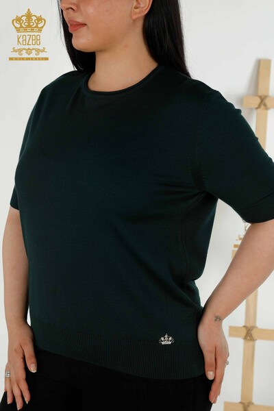 Wholesale Women's Knitwear Sweater Basic American Model Dark Green - 16271| KAZEE - Thumbnail