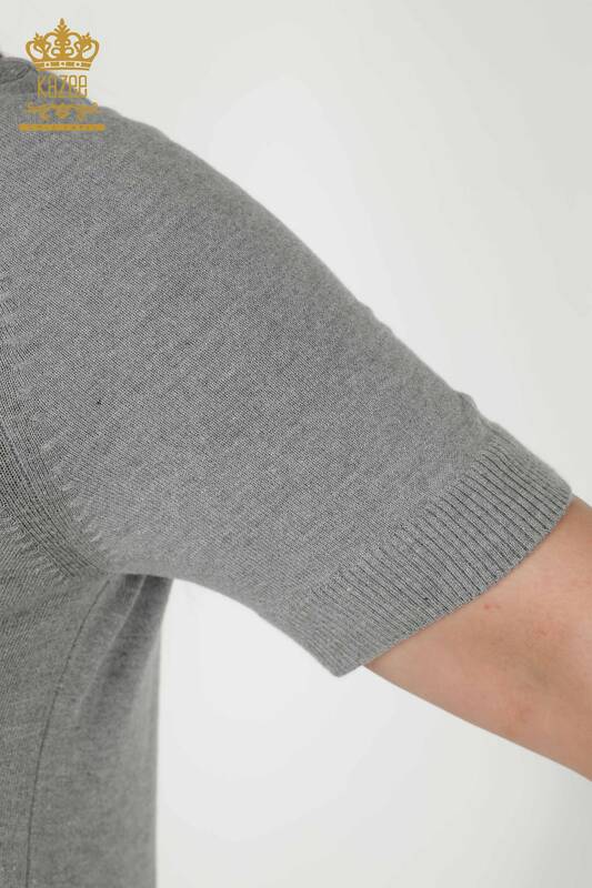 Wholesale Women's Knitwear Sweater - Basic - American Model - Gray - 16271| KAZEE