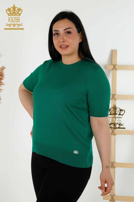 Wholesale Women's Knitwear Sweater Basic American Model Green - 16271| KAZEE