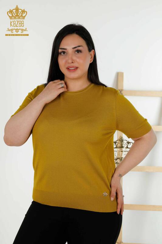 Wholesale Women's Knitwear Sweater Basic American Model Mustard - 16271| KAZEE
