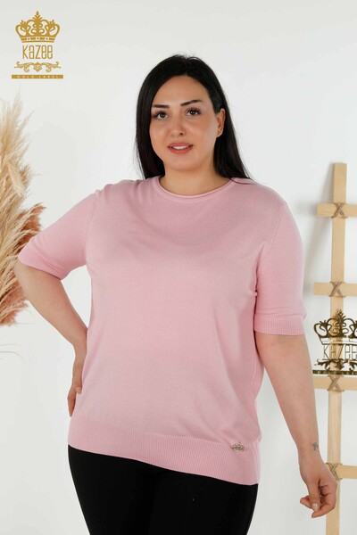 Wholesale Women's Knitwear Sweater - Basic - American Model - Pink - 16271| KAZEE - Thumbnail