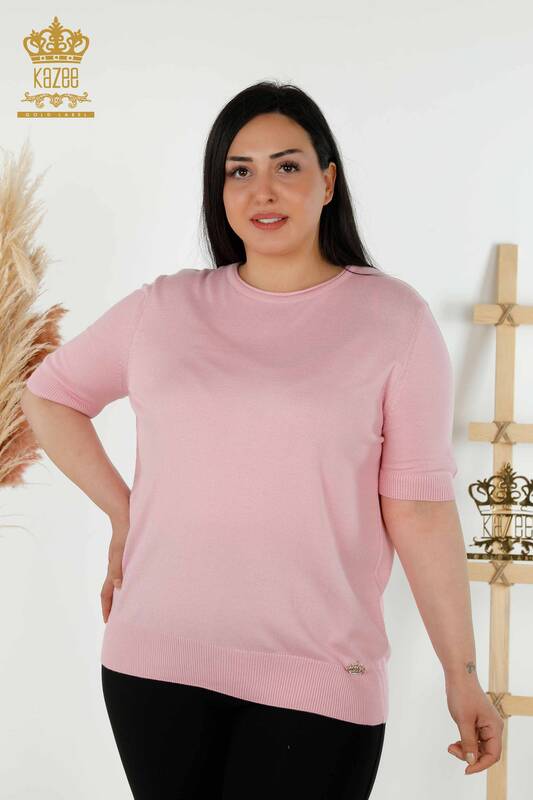 Wholesale Women's Knitwear Sweater - Basic - American Model - Pink - 16271| KAZEE