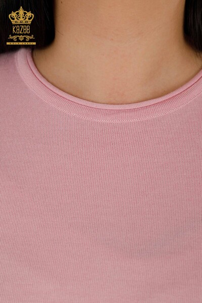 Wholesale Women's Knitwear Sweater - Basic - American Model - Pink - 16271| KAZEE - Thumbnail