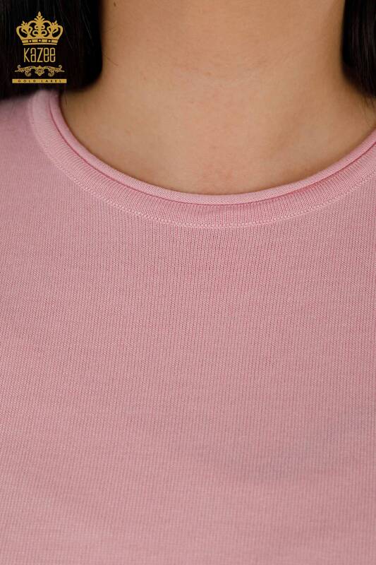 Wholesale Women's Knitwear Sweater - Basic - American Model - Pink - 16271| KAZEE
