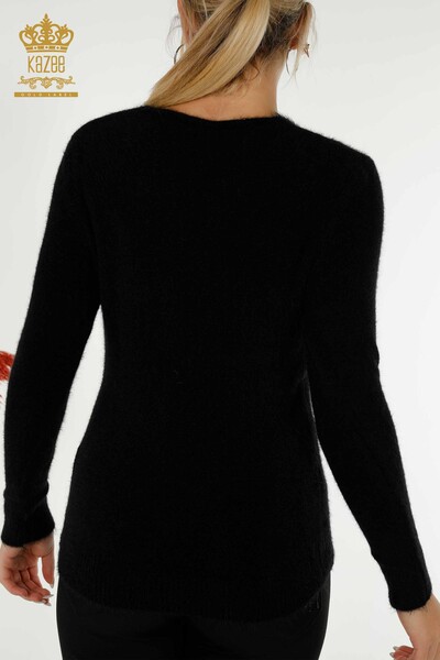 Wholesale Women's Knitwear Sweater Basic Angora Black - 12047 | KAZEE - Thumbnail