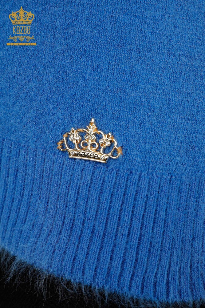 Wholesale Women's Knitwear Sweater Basic Angora Blue - 12047 | KAZEE - 4