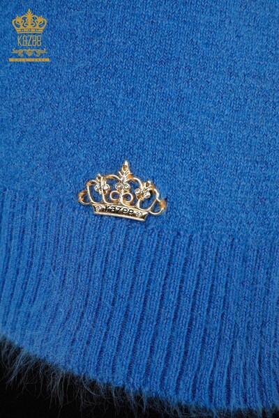 Wholesale Women's Knitwear Sweater Basic Angora Blue - 12047 | KAZEE - 4
