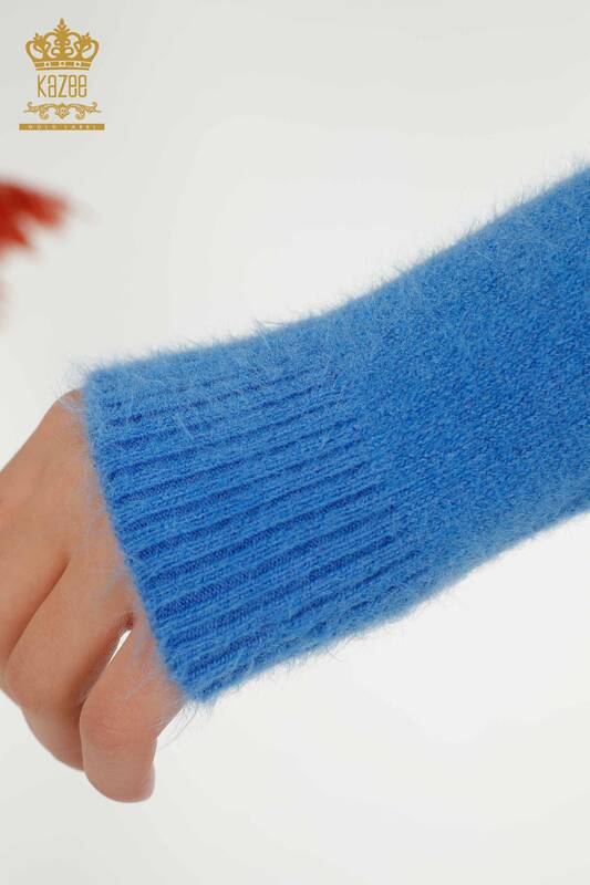 Wholesale Women's Knitwear Sweater Basic Angora Blue - 12047 | KAZEE