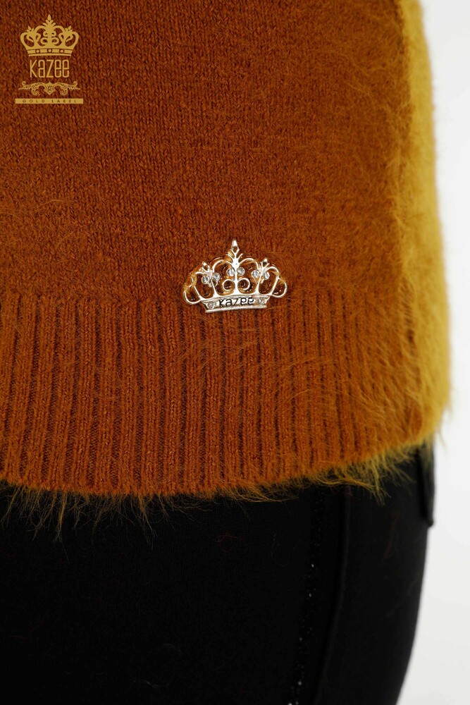 Wholesale Women's Knitwear Sweater Basic Angora Mustard - 12047 | KAZEE - 4