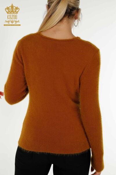 Wholesale Women's Knitwear Sweater Basic Angora Mustard - 12047 | KAZEE - Thumbnail