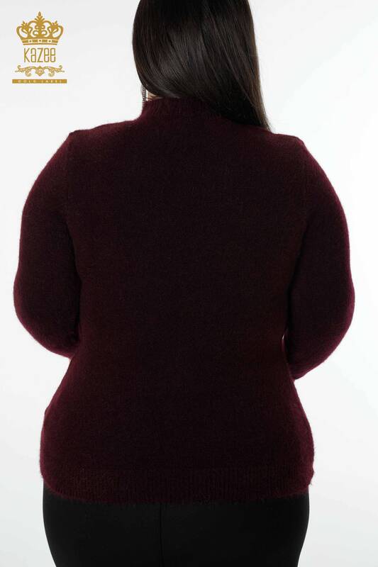Wholesale Women's Knitwear Sweater Basic Angora Plum - 18830 | KAZEE