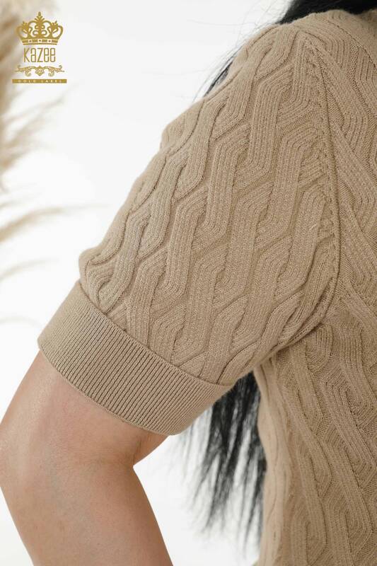 Wholesale Women's Knitwear Sweater - Basic - Beige - 16181 | KAZEE