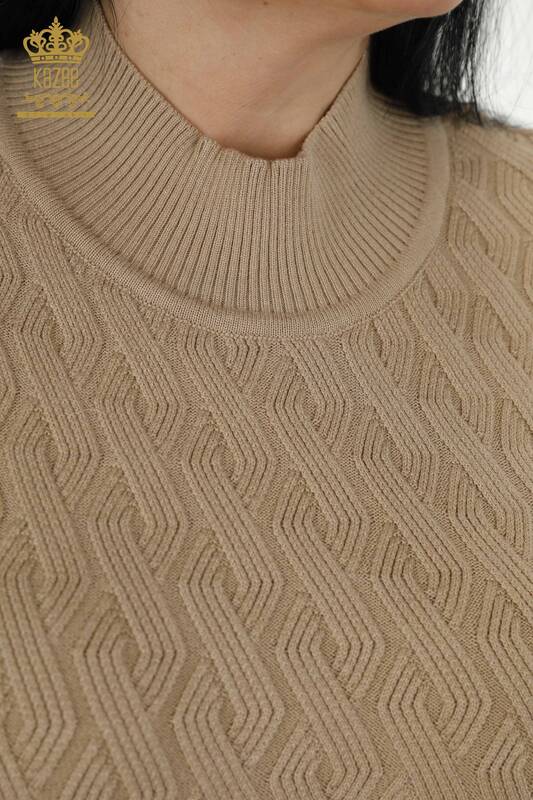 Wholesale Women's Knitwear Sweater - Basic - Beige - 16181 | KAZEE