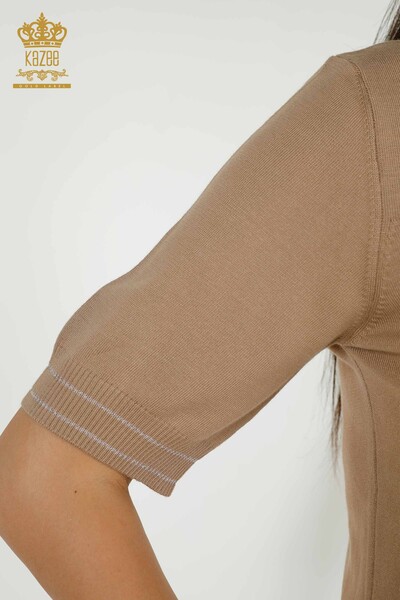 Wholesale Women's Knitwear Sweater - Basic - Beige - 30110 | KAZEE - Thumbnail