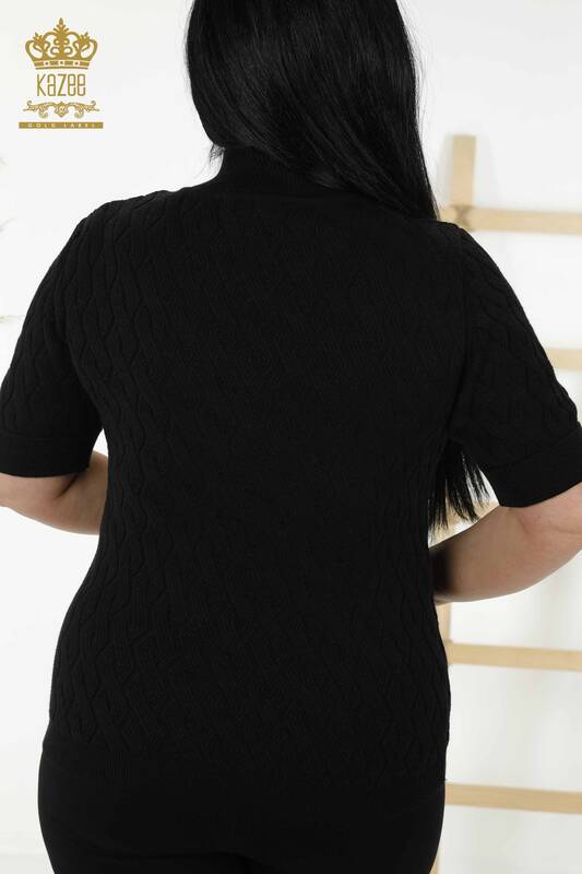 Wholesale Women's Knitwear Sweater - Basic - Black - 16181 | KAZEE