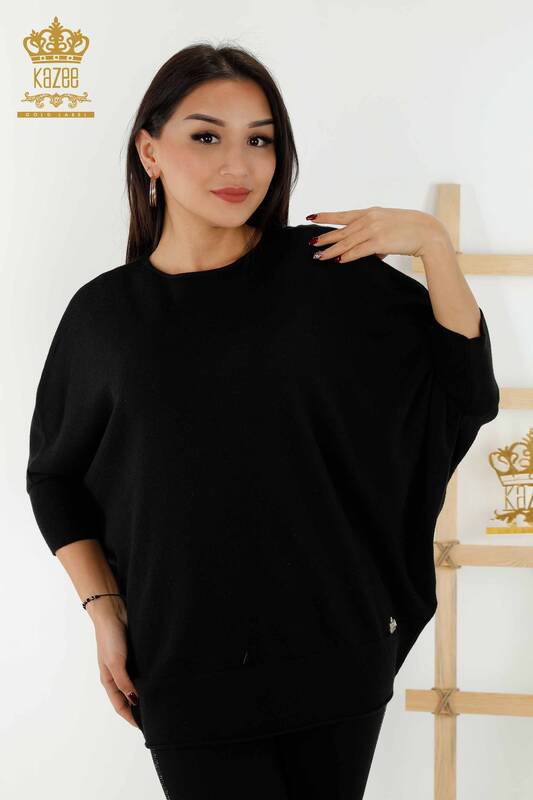 Wholesale Women's Knitwear Sweater - Basic - Black - 30241 | KAZEE