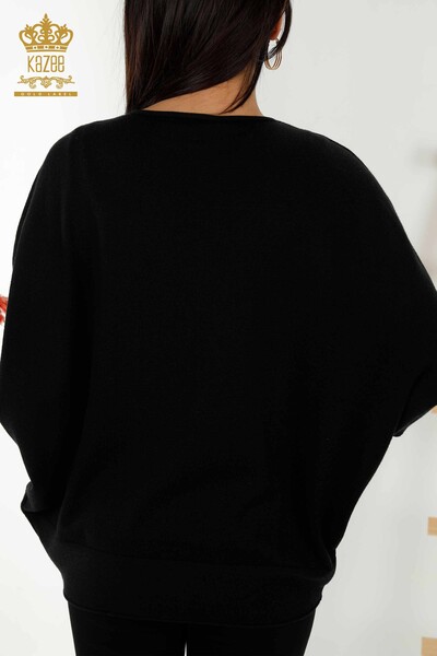 Wholesale Women's Knitwear Sweater - Basic - Black - 30241 | KAZEE - Thumbnail