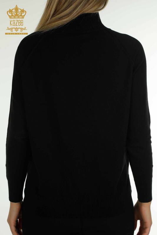 Wholesale Women's Knitwear Sweater Basic Black - 30757 | KAZEE