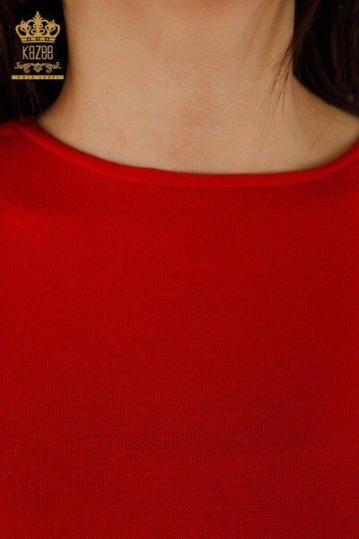 Wholesale Women's Knitwear Sweater Basic Coral - 30241 | KAZEE - 3