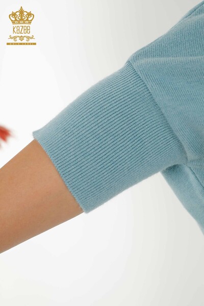 Wholesale Women's Knitwear Sweater - Basic - Dark Blue - 30241 | KAZEE - Thumbnail