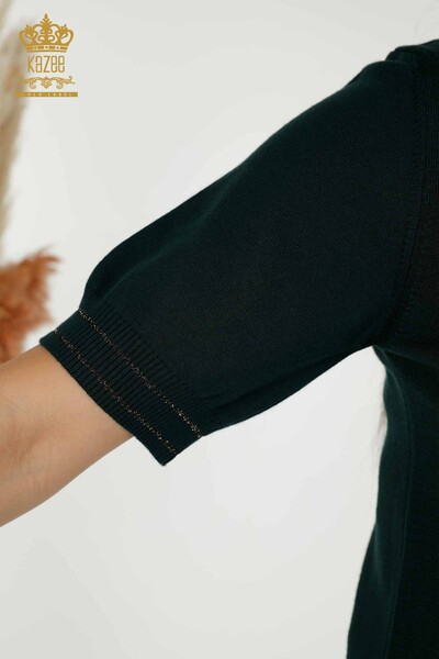 Wholesale Women's Knitwear Sweater - Basic - Dark Green - 30110 | KAZEE - Thumbnail