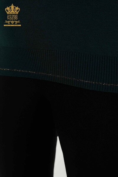 Wholesale Women's Knitwear Sweater - Basic - Dark Green - 30110 | KAZEE - Thumbnail
