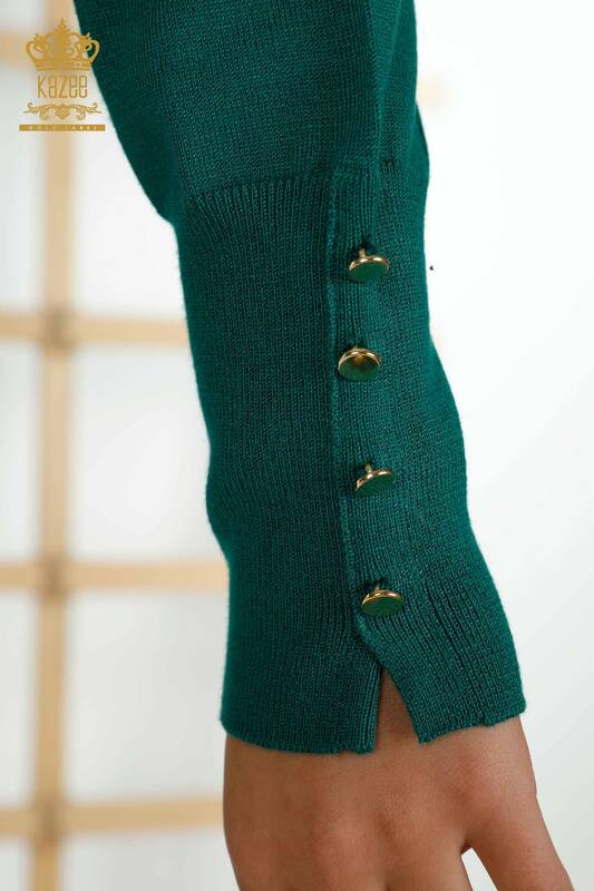 Wholesale Women's Knitwear Sweater Basic Dark Green - 30507 | KAZEE