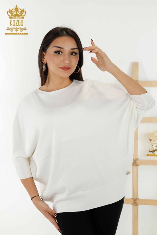 Wholesale Women's Knitwear Sweater - Basic - Ecru - 30241 | KAZEE
