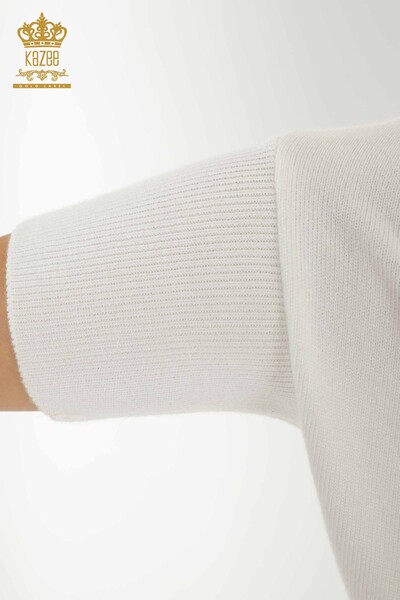 Wholesale Women's Knitwear Sweater - Basic - Ecru - 30241 | KAZEE - Thumbnail