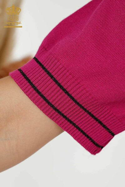 Wholesale Women's Knitwear Sweater - Basic - Fuchsia - 30110 | KAZEE - Thumbnail