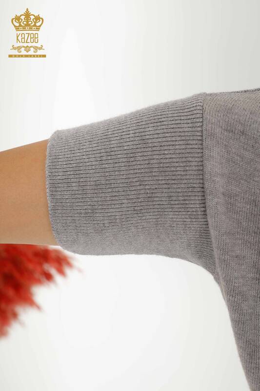 Wholesale Women's Knitwear Sweater - Basic - Gray - 30241 | KAZEE